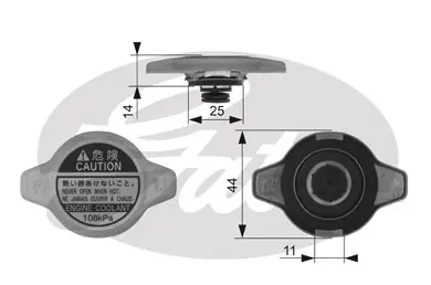 CAPS RC134 RC134 RADIATOR CAP             Gates 