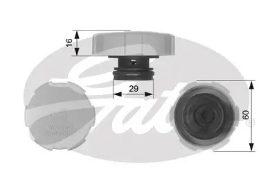CAPS RC231 RC231 EXPANSION TANK CAP       Gates 