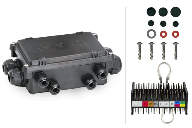 Kobl.boks, ADR/IP69K. 1xM25,3xM20,8xM16 Hella 