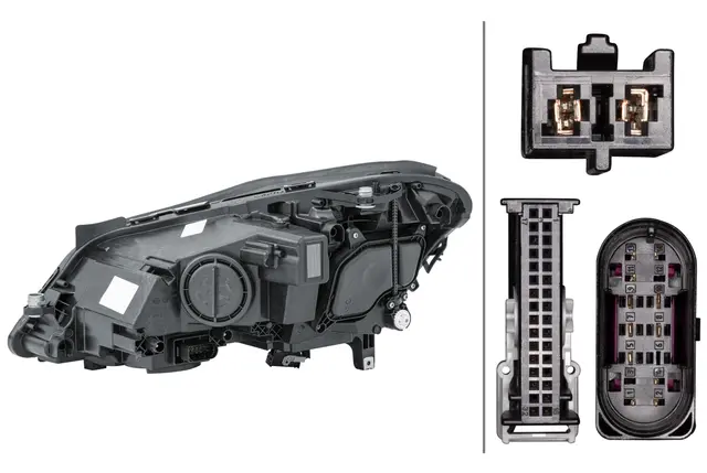 hovedlyskaster høyre LED - Mercedes Hella 