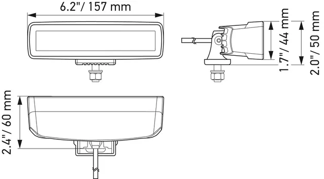 LED MINI LIGHTBAR 6.2" FLOOD         1FB Hella 