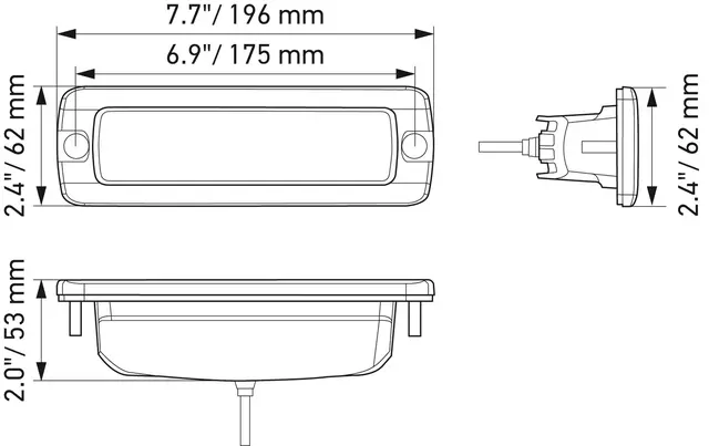 LED MINI LIGHTBAR 6.2" FLOOD FLUSH   1FB Hella 
