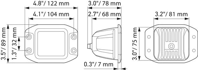 LED CUBE KIT 3.2" FLOOD FLUSH        1FA Hella 