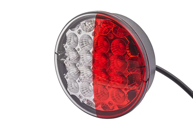 LED Baklykt rødt glass 12rød/12gul led Hella 