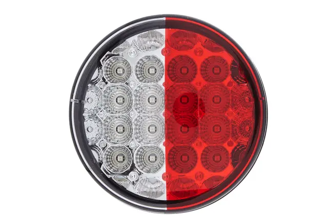 LED Baklykt rødt glass 12rød/12gul led Hella 