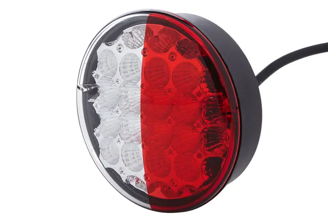 LED Baklykt rødt glass 12rød/12gul led Hella 