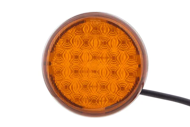 LAMP AMBER SIGNAL 83MM RND MD12/24   2XD Hella 