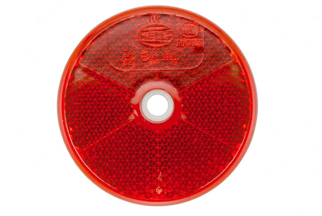 Refleks Rund Rød 60mm med hull Ø6mm Hella 