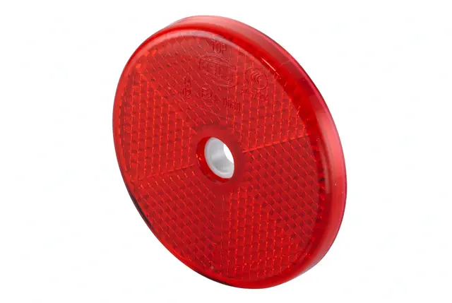 Refleks Rund Rød 60mm med hull Ø6mm Hella 