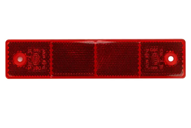 Refleks rød rektangulær 180x40x6,5mm Hella 