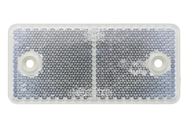 Refleks hvit rekt.94x44mm hull 2xØ4,3mm Hella 