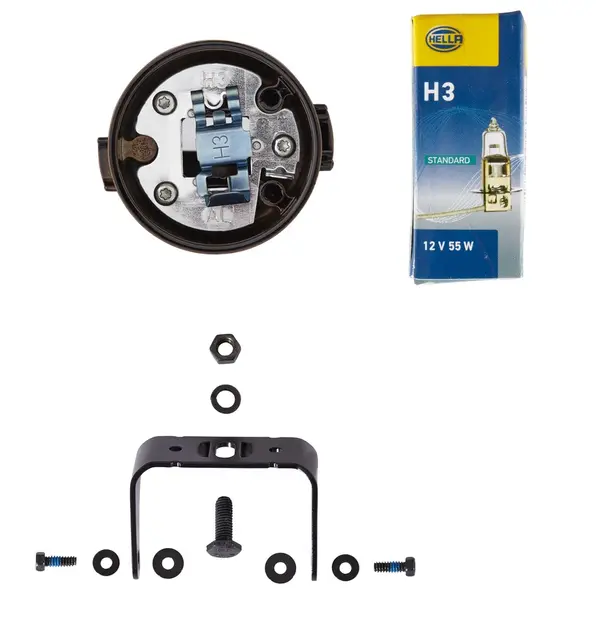 Lysk. H3DE12V Ø40 k/tåke.Micro sort ring Hella 