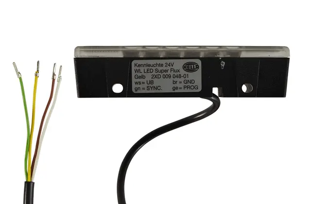 LED blitzlys gul 12 leds  24V u/festeram Hella 