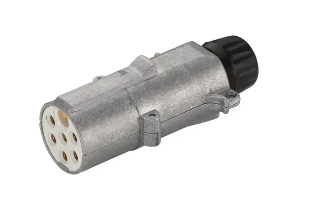 Støpsel 7 polet metall m/flatstift tilk. Hella 