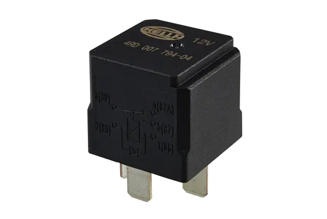 Vekselrele 12V 20/30A m/diode Hella 
