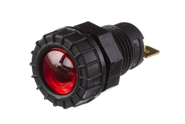 Lampe kontroll rød m/flatstikk Hella 
