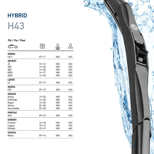 WIPER BLADE HYBRID PC 17''           9XW Hella 