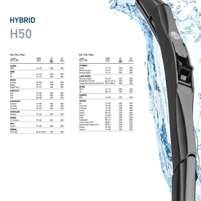 WIPER BLADE HYBRID PC 20''           9XW Hella 