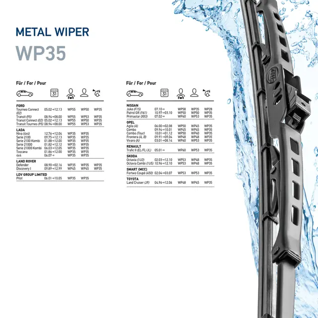 WP14 Hella Standard viskerblader 350mm Hella 