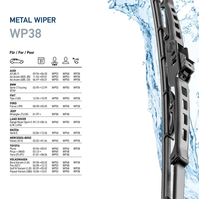 WP15 Hella Standard viskerblader 375mm Hella 