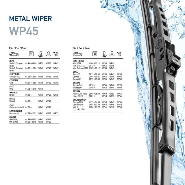 WP18 Hella Standard viskerblader 450mm Hella 
