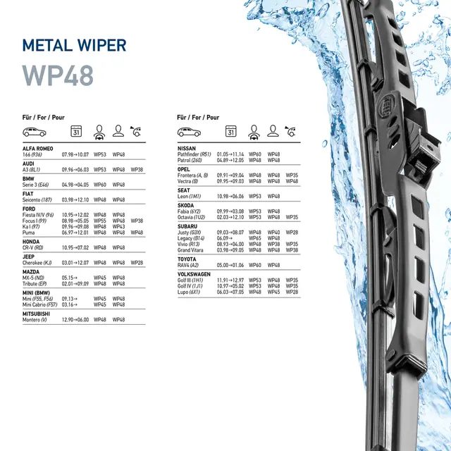 WP19 Hella Standard viskerblader 475mm Hella 