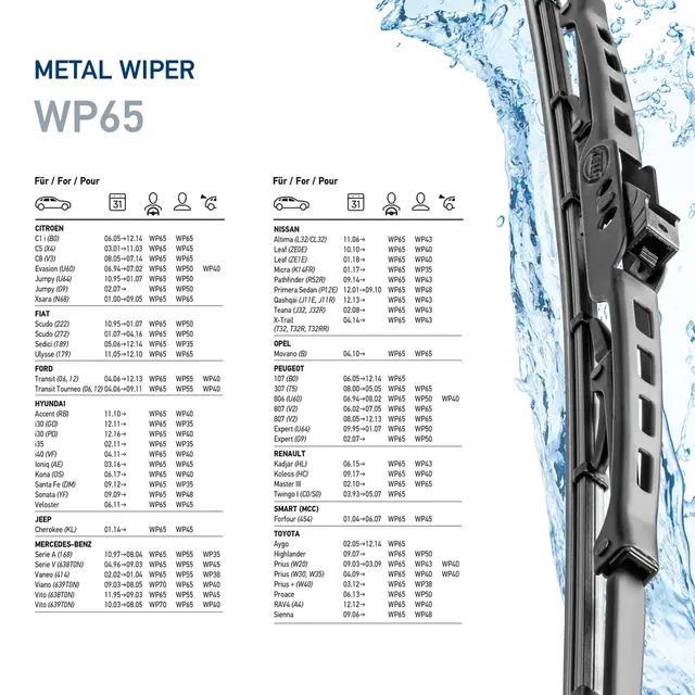 WP26 Hella Standard viskerblader 650mm Hella 