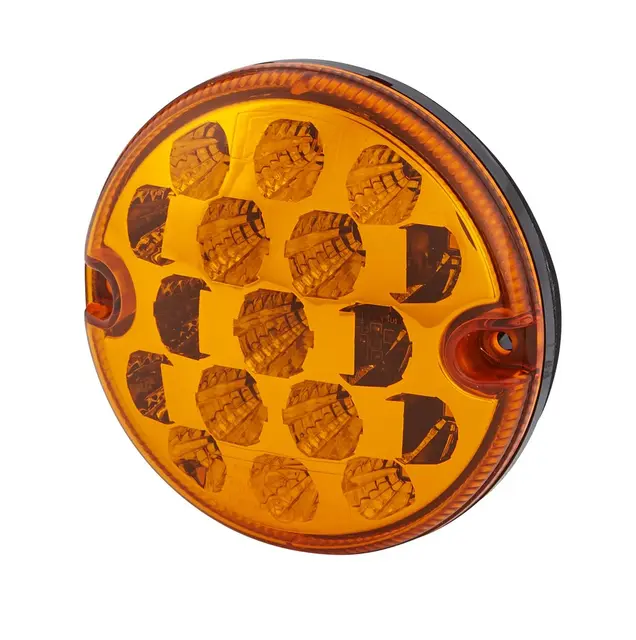 LED blinklykt  10-30v 17led Gult glass Hella 