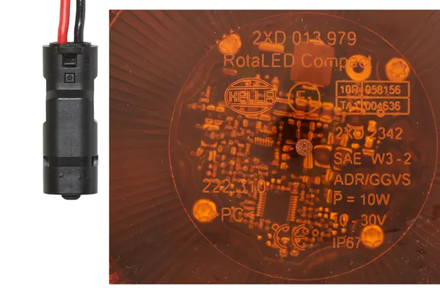 LED-BEACON ROTALED COMPACT FIX MOUN  2XD Hella 