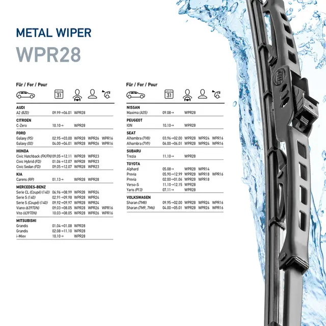 WIPER BLADE RHD  28-INCH  WPR28      9XW Hella 