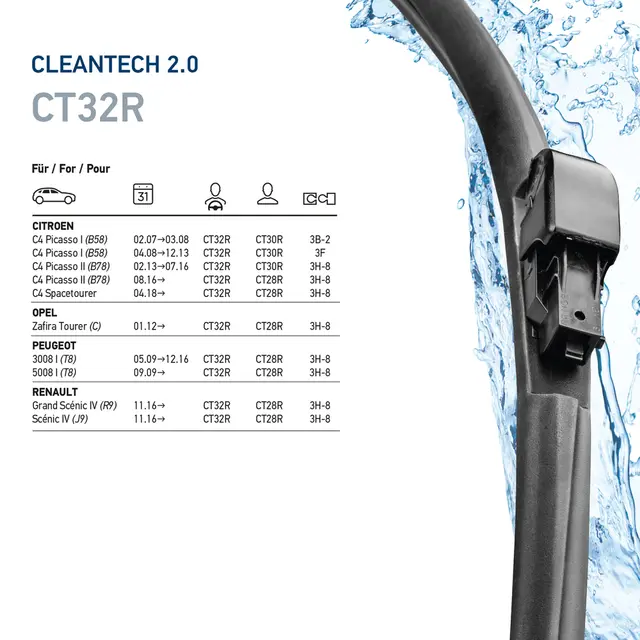 CLEANTECH FRAMELESS 32' RHD          9XW Hella 