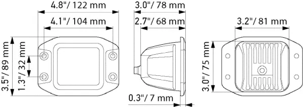 LED CUBE KIT 3.2" FLOOD FLUSH        1FA Hella 