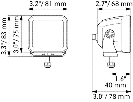 LED CUBE 3.2" SPOT                   1FA Hella 
