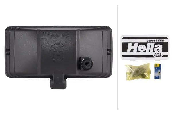 Comet 550 Fjernlys H3 12V 55W m/kappe Hella 