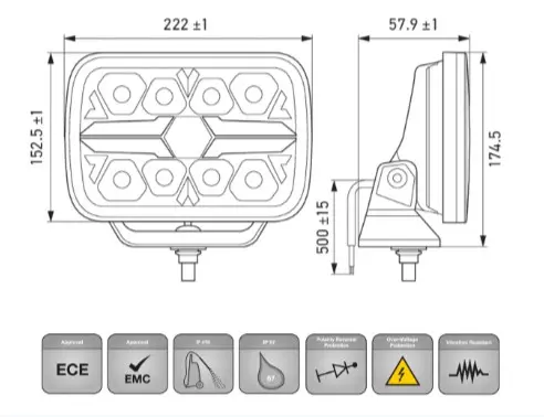 VF BLADE AUX. CHROME 9 REC W/A PO,R  1FJ Hella 