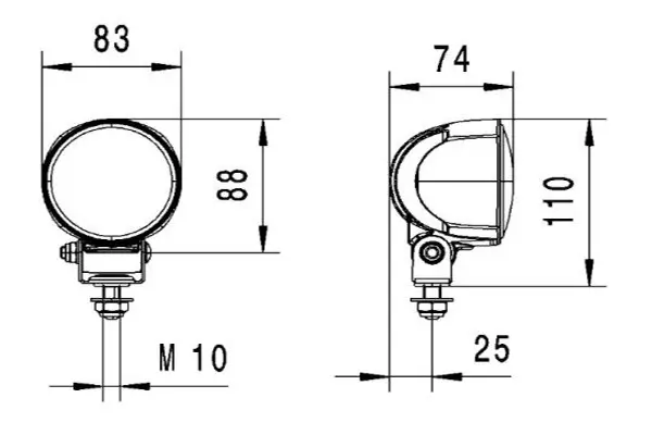 WORK LAMP NA 0GR MD12-24 LT M70.4    1G0 Hella 