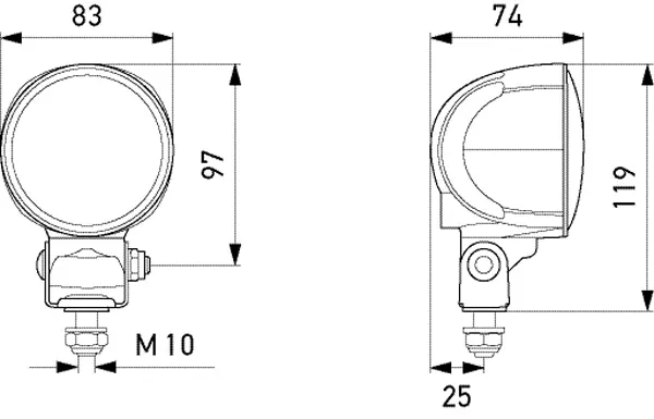 WORK LAMP WA DR MD12-24 LT M70.3.2C  1G0 Hella 