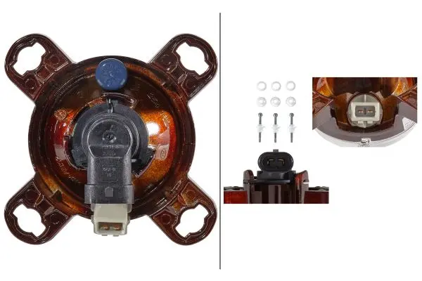 Lysk. 90mm H1 m/24V Lyspære HB4 Hella 