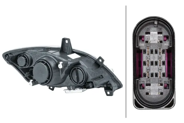Hovedlys venstre bi-xenon Merc Viano Hella 