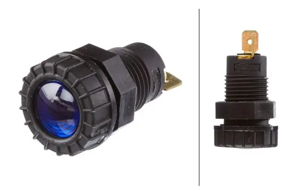 Lampe kontroll blå m/flatstikk Hella 