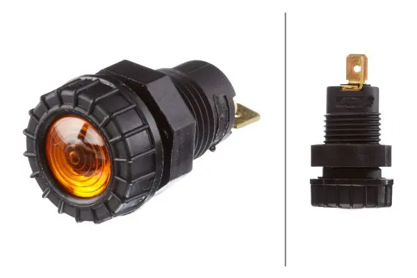 Lampe kontroll gul m/flatstikk Hella 