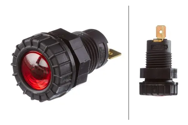 Lampe kontroll rød m/flatstikk Hella 