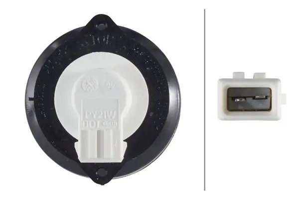Blinklykt grått glass m/pære 24V Gul Hella 