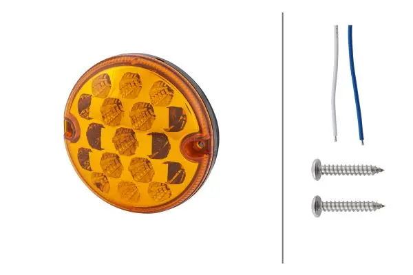 LED blinklykt  10-30v 17led Gult glass Hella 