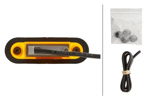 Sidemark.lykt LED 12/24V Gul glass 0,5m Hella 