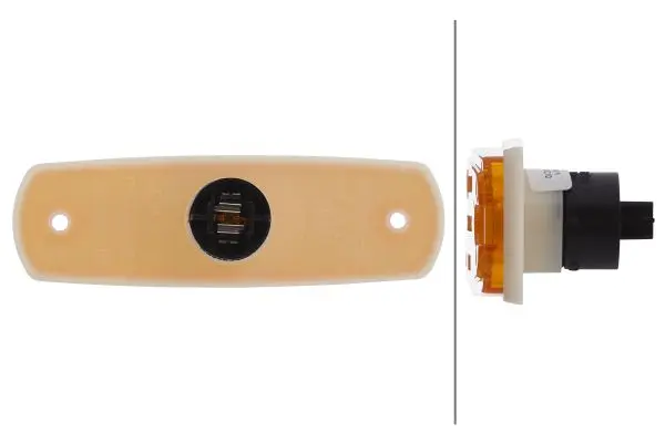 Lykt sidemarkering m/refl. 12V gul m/pæ. Hella 