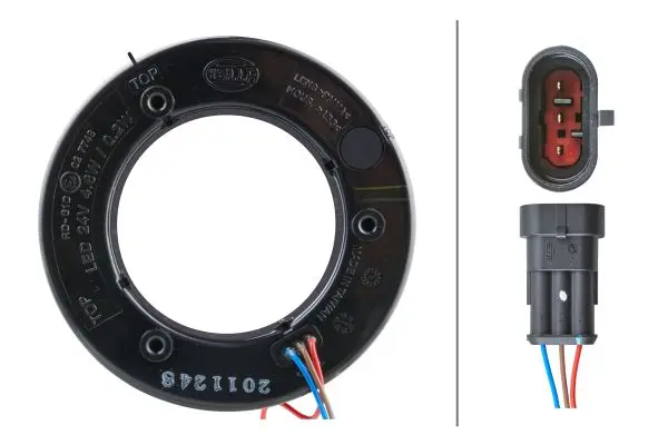 LED ring Baklykt ø60mm 24V Rød Hella 