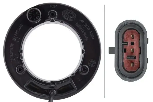 Kombinasjon baklampe bak/brems 12v rund Hella 