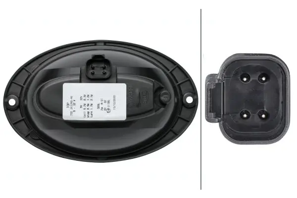OvalLED Baklykt f/innbygging Hella 