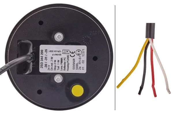LED Baklykt rødt glass 12rød/12gul led Hella 